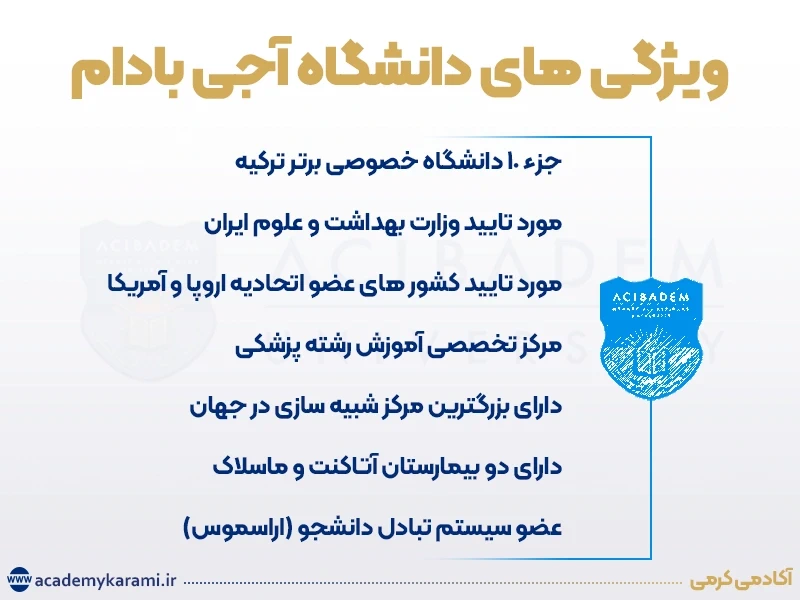 ویژگی های دانشگاه آجی بادام