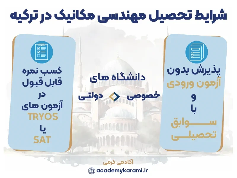 شرایط تحصیل رشته مکانیک در ترکیه